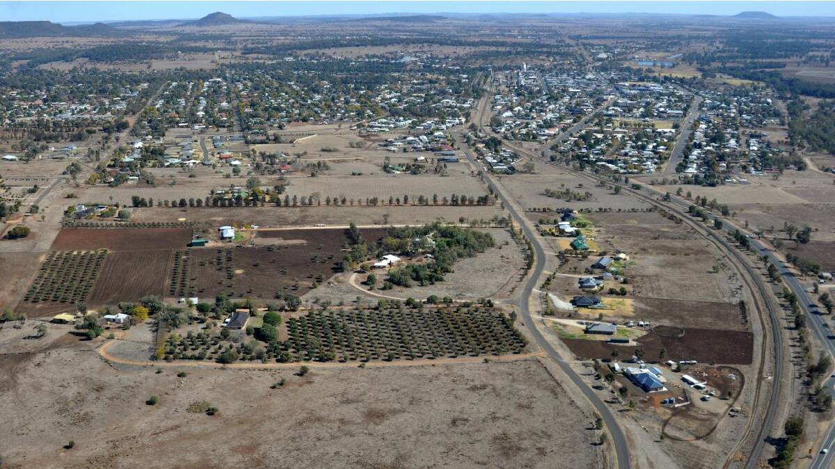A very dry Gunnedah from the air in 2018. Photo: Marie Hobson