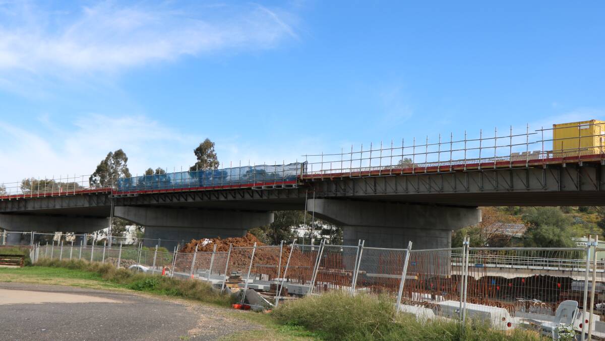 The rail overpass has had six of the seven bridge decks poured. Photo: Vanessa Hohnke