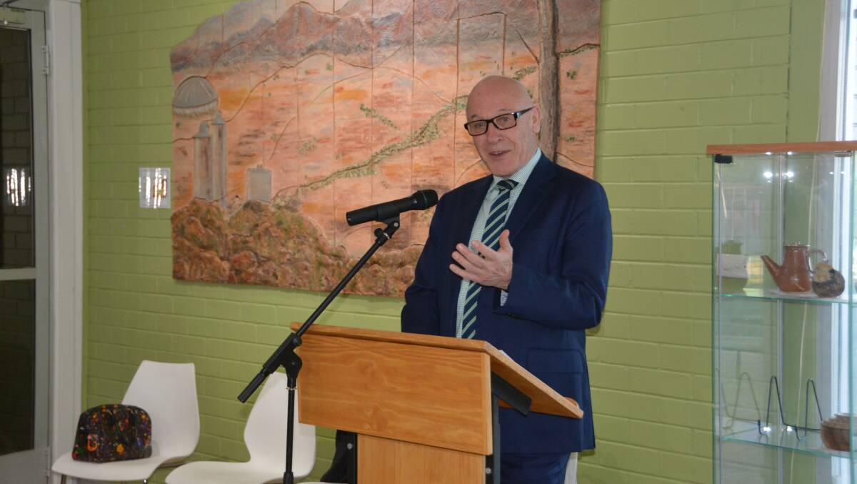 Minister for Finance and Small Business Damien Tudehope speaks at the breakfast. Photo: Jessica Worboys