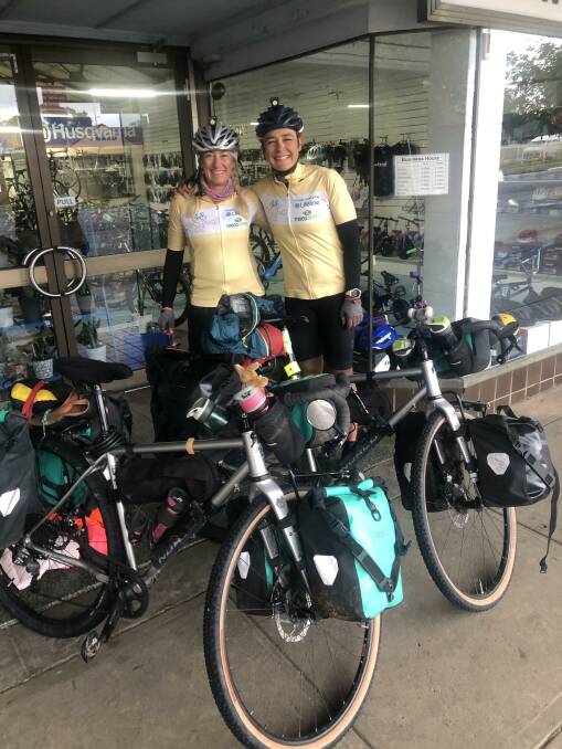 The ladies with their heavily packed bikes. Photo: supplied