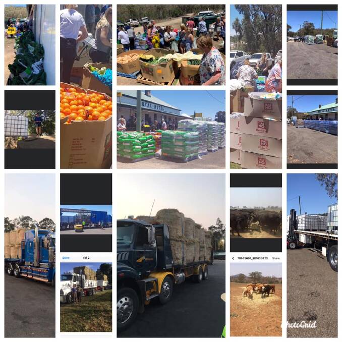Some snaps from last year's drought aid drop to Tambar Springs.