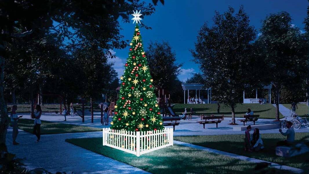 An artist's impression of what the Christmas tree will look like. Image: supplied