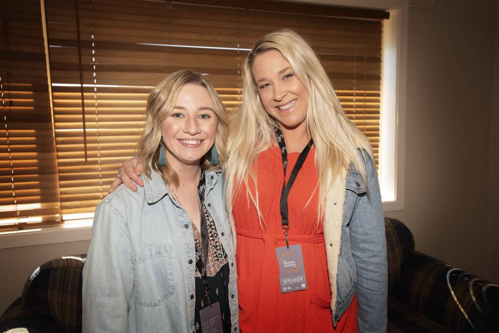 PROFESSIONAL HELP: Artists Ashleigh Dallas and Catherine Britt were on deck to offer some pearls of wisdom to budding songwriters. Photo: Peter Hardin