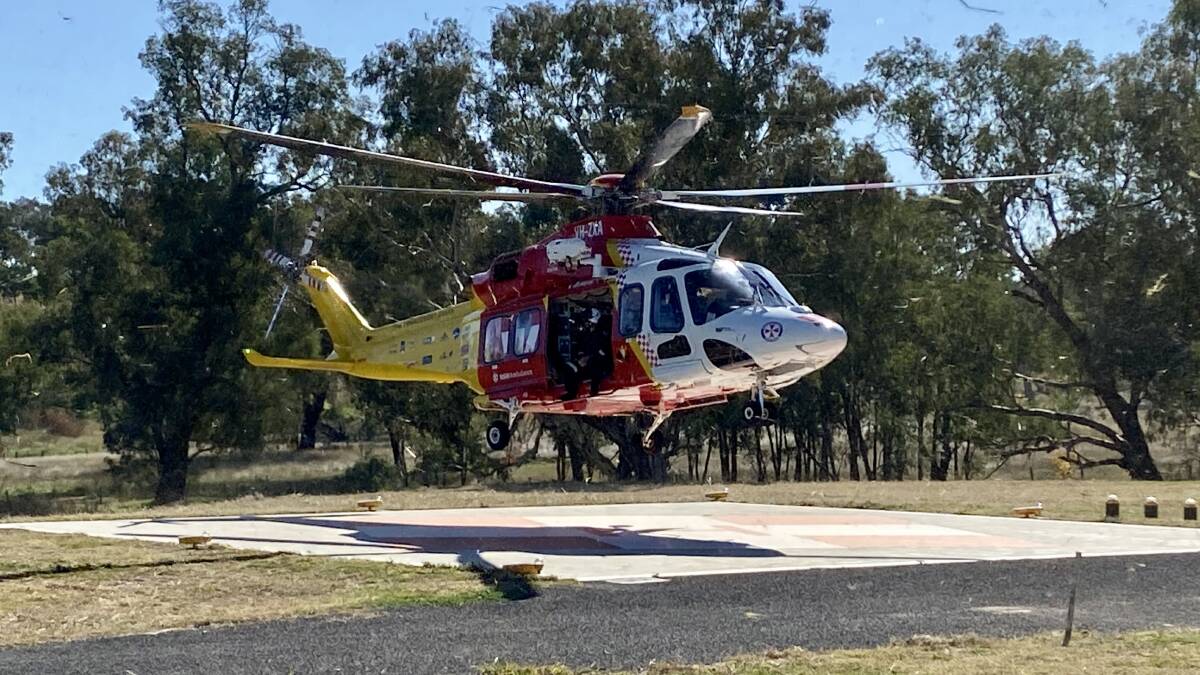 The chopper completing safety tests at the helipad. Photo: supplied