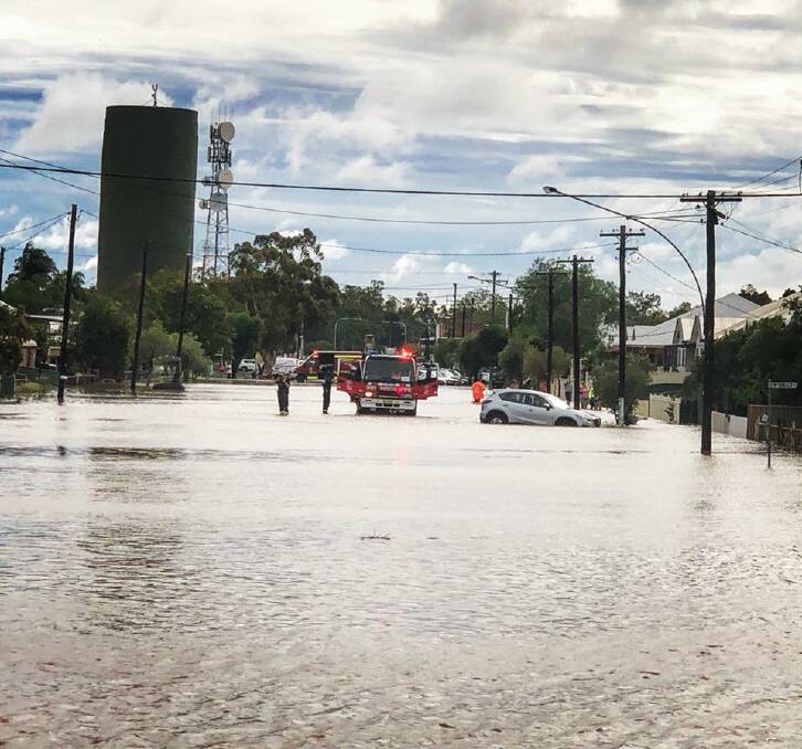 UNDERWATER: A flooded road in Narrabri in 2020. Residents had to boil their water for a period of time after this hit town. Photo: supplied