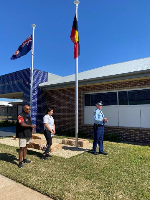 The ceremony underway at the Gunnedah police station. Photo: supplied