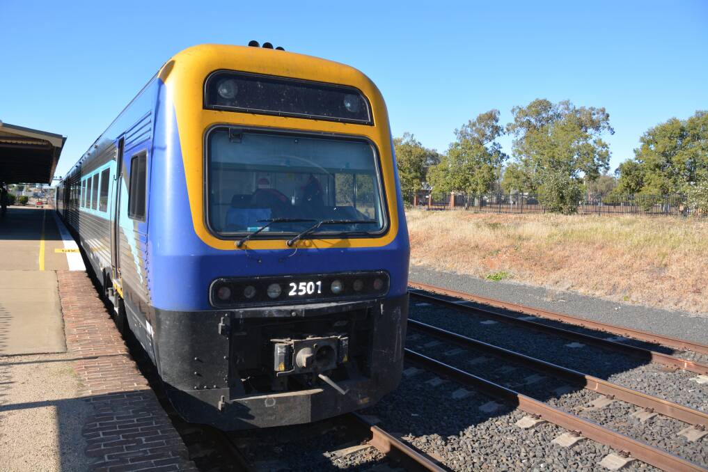 A train at the Gunnedah station. Photo: Jessica Worboys