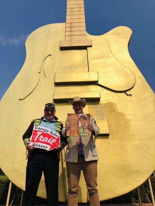 NIRW chair and mayor of Uralla Council Michael Pearce and Garage Sale Trail co-founder Darryl Nichols at the Golden Guitar in Tamworth. Photo: supplied