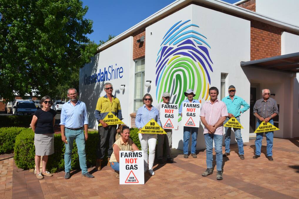 'DISAPPOINTED': Lock the Gate Alliance members outside of Gunnedah Shire Council chambers on Wednesday afternoon. Photo: Jessica Worboys
