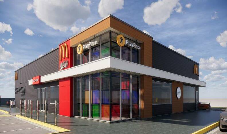 ON THE TABLE: An artists concept of what the proposed North Tamworth McDonald's outlet may look like, as shown in the development application. Image: supplied