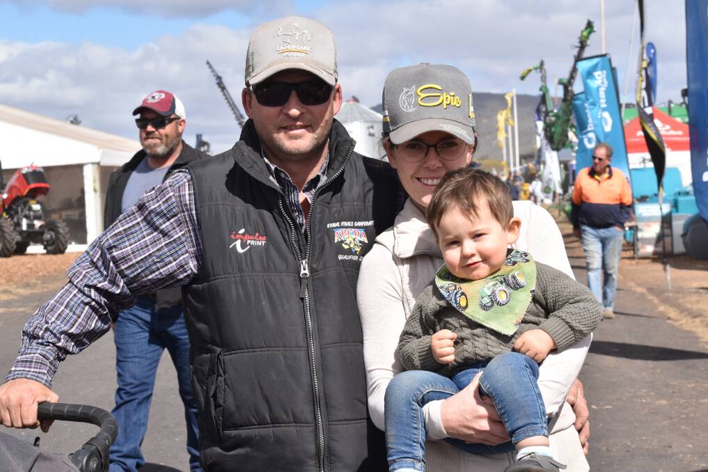 Brent Trotter, Megan Hopkins and Kelly Trotter at AgQuip 2019.