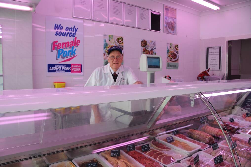 Mr Doyle has spent a large period of his life behind this counter, starting out as an apprentice butcher at the old Jacob Enks Busy Butchery in 1964 at the age of 16. Photo: Jessica Worboys