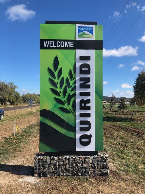 The new sign in Quirindi is just one of the first to be built in the Liverpool Plains. Photo: supplied