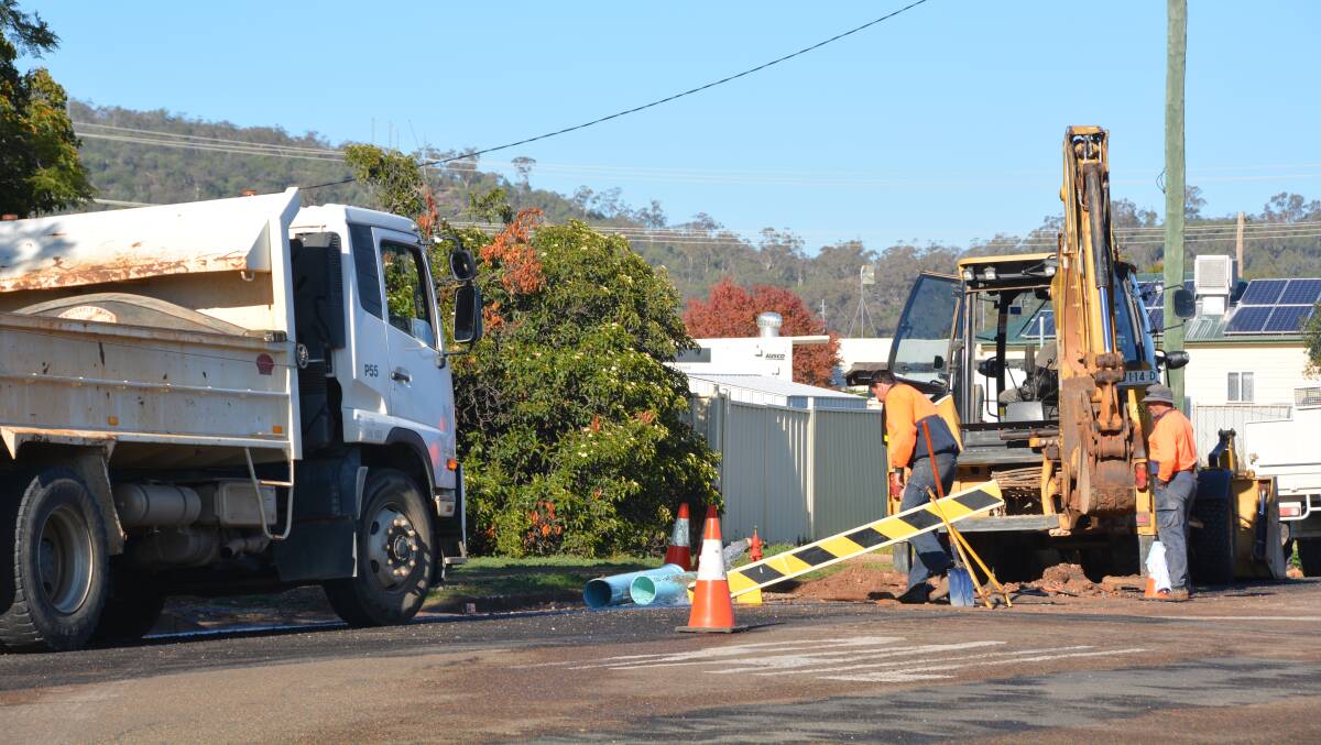 Gunnedah Shire Council crews are on hand fixing the issue. Photo: Jessica Worboys