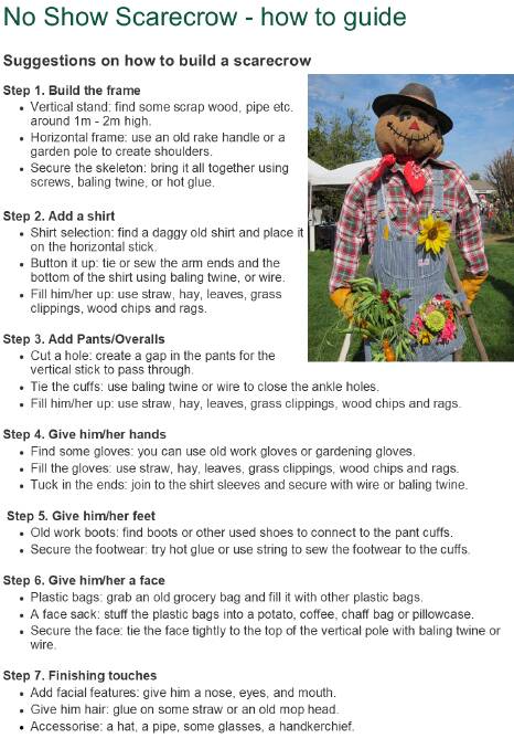 Some tips on how to build your scarecrow.