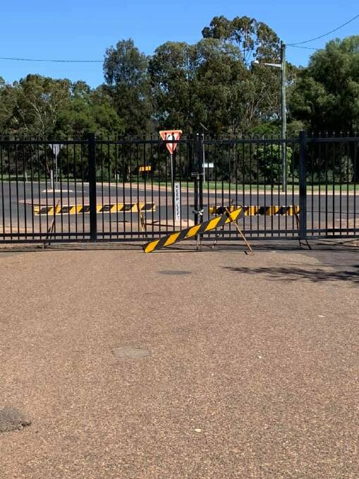 The showground gates on View Street are now closed off. Photo: Tania Ruttley