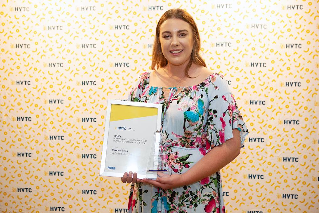 REWARDED: Gunnedah's Montana Dries has been named HVTCs Woman in Non-Traditional Trade Apprentice/Trainee of the Year.