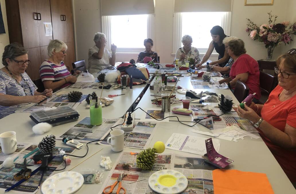 Craft time with Quirindi HSS activity group. Photo: supplied
