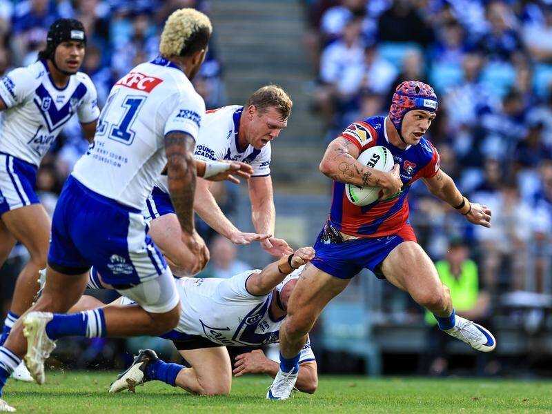 Kalyn Ponga's latest injury scare has compounded Newcastle's 36-12 loss to Canterbury. (Mark Evans/AAP PHOTOS)