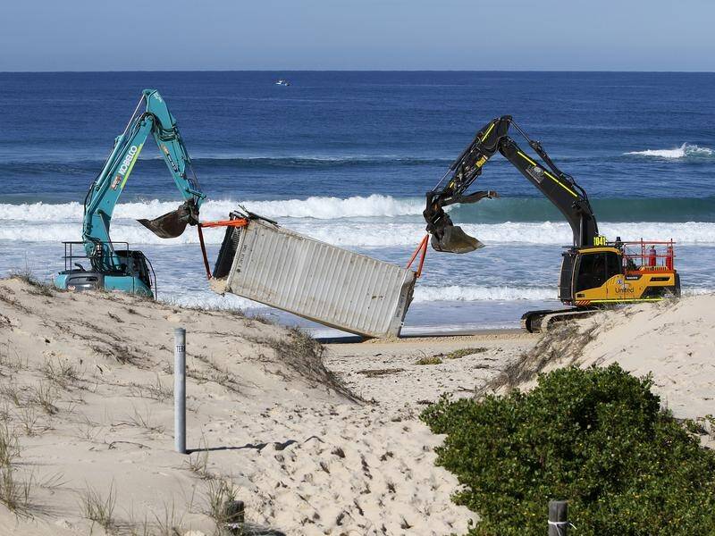 All debris from containers lost at sea by the APL England has been removed from Birdie Beach in NSW.