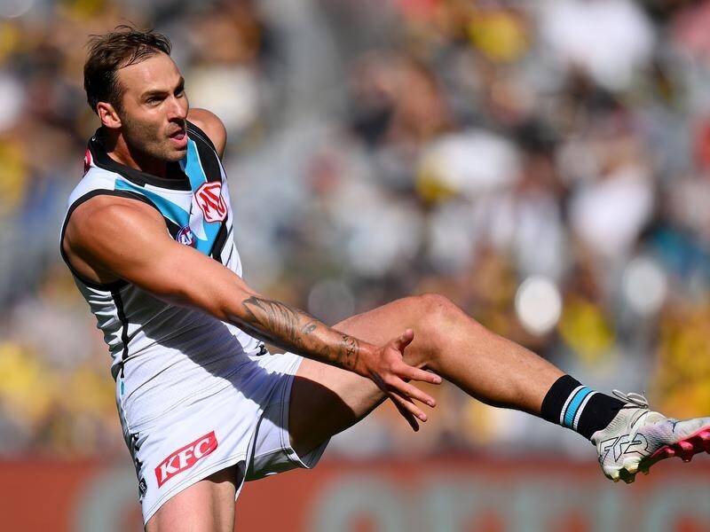 Port Adelaide's Jeremy Finlayson has copped a three-game AFL ban. (Morgan Hancock/AAP PHOTOS)
