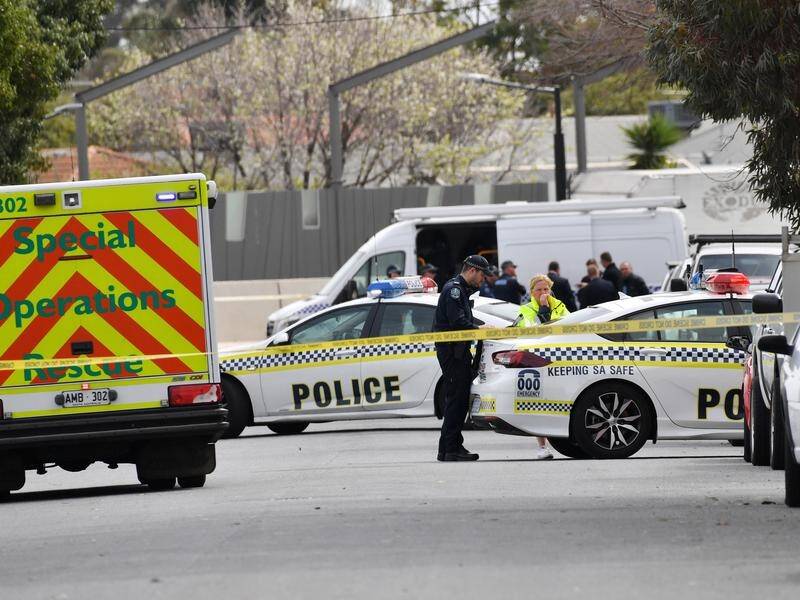 Police are hunting for two men who shot a man in suburban Adelaide and fled in his car.