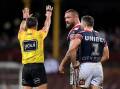 Sydney Roosters prop Jared Waerea-Hargreaves has been fined for his rant at referee Gerard Sutton.