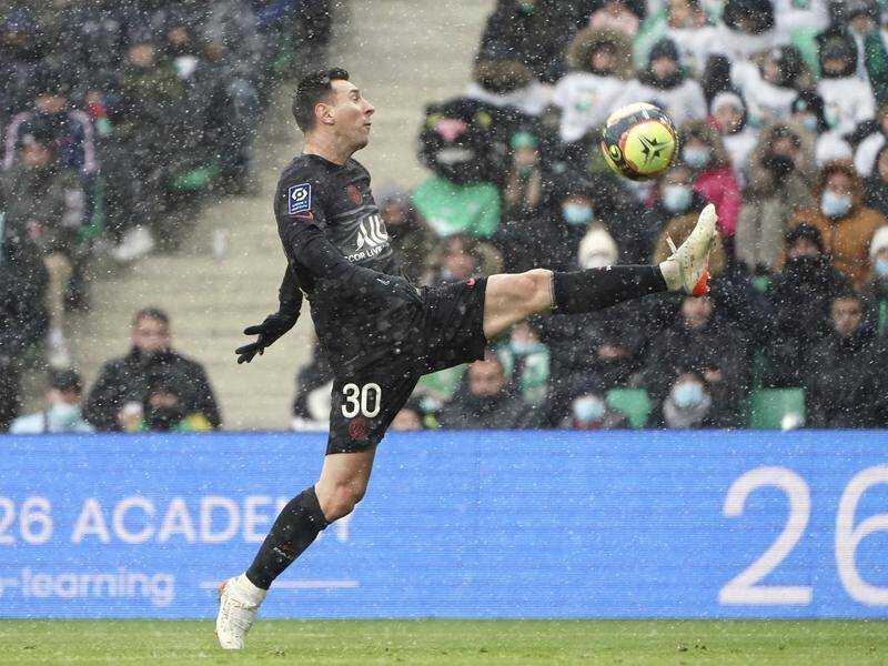 PSG's Lionel Messi was in masterful mood in the snow in the 3-1 win at St Etienne.