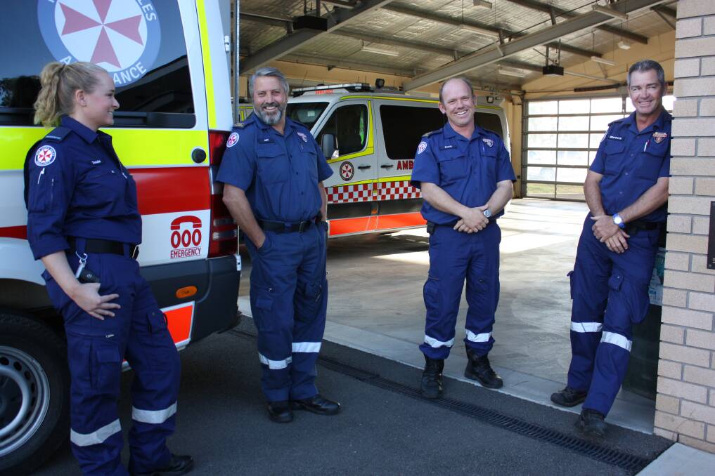 Gunnedah Ambulance Station has plenty of paramedics on hand to help in medical emergencies. From left, Danielle Colver, Jeff Gillam, Scott Clarke and Peter Patterson.