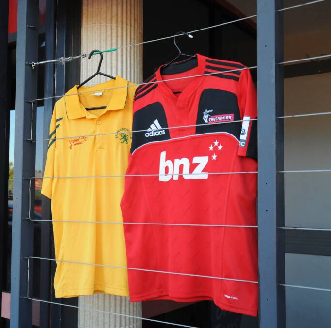 Jerseys hanging at Gunnedah Hotel in support of the Costello family.