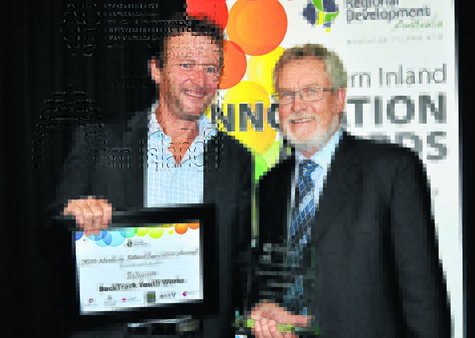 The Research and Education category winner was BackTrack Youth Works, presented to founder Bernie Shakeshaft, by Northern Tablelands Local Land Services’ Grahame Marriott.