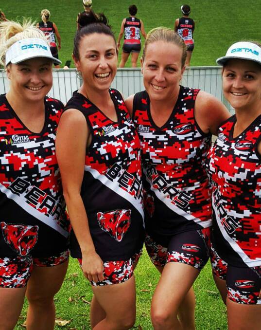 BOUND FOR NATIONAL TITLES: Laura Fulwood, Deanna Fulwood, Jess Baker and Jess Kirkland are ready to line up in the Australian senior oztag championships after also taking part last year.