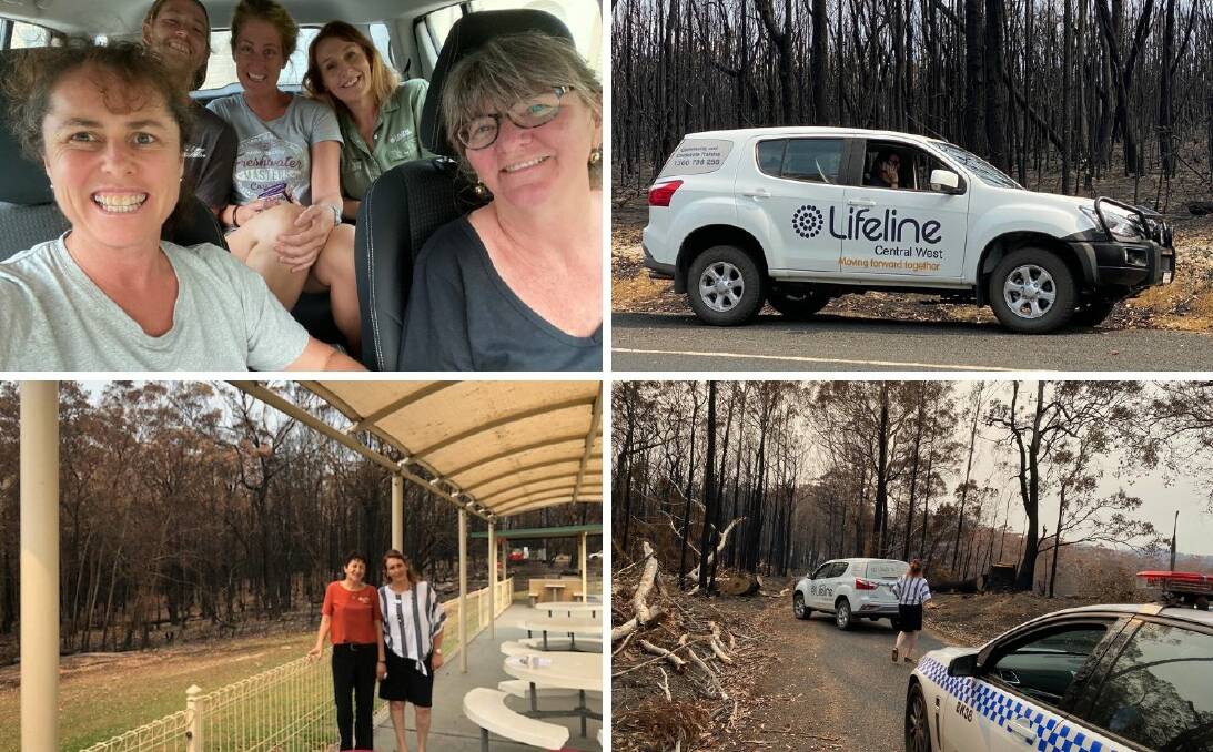 DIRE SCENES: Snapshots from Lifeline Central West's relief effort on the NSW south coast. Photos: SUPPLIED