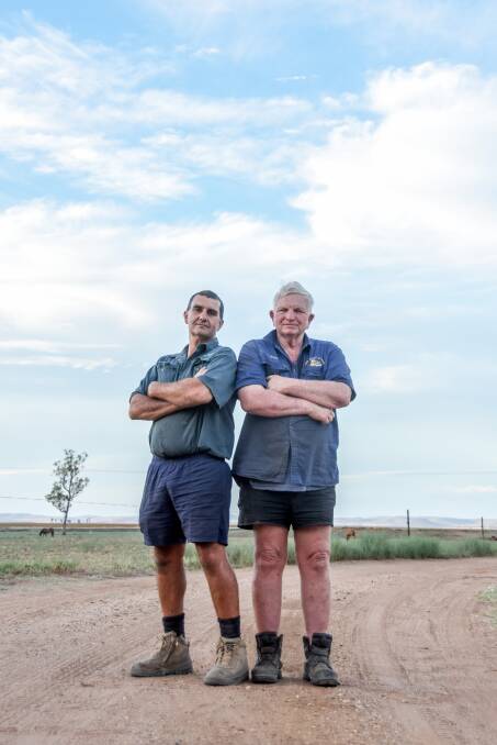 Robert Privitera and John Darby say contract harvesters are often the forgotten link during drought. Picture: Lucy Kinbacher