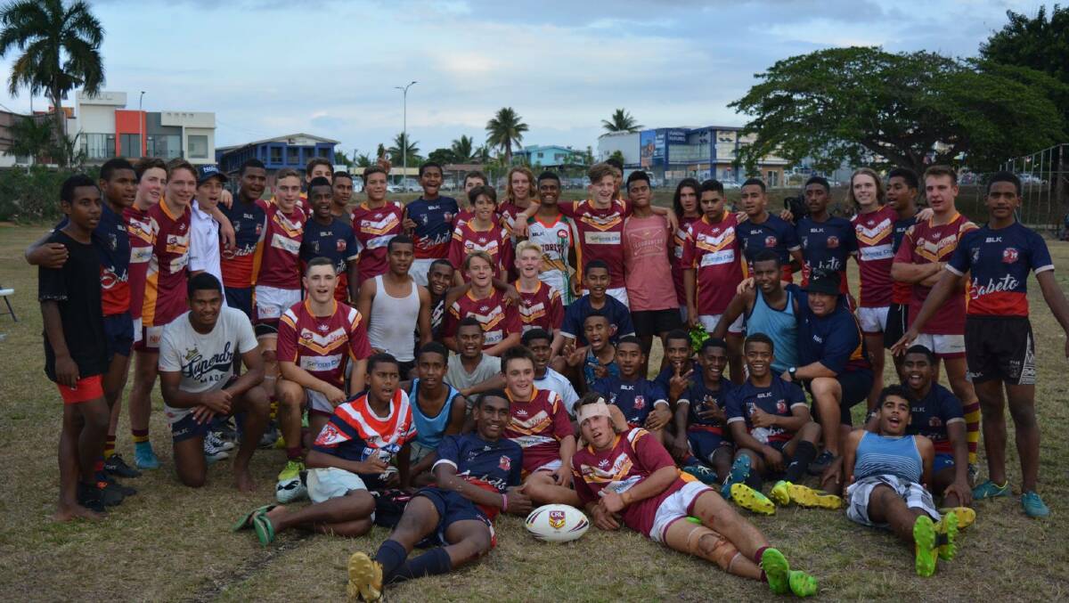 On tour: The Northern Inland Academy of Sport’s Tamworth Services Club Rugby League program took on the Sabeto Roosters and the West Coast Storm on their tour of Fiji.