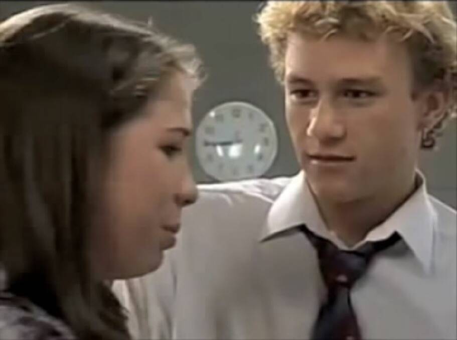 Home and Away stars Kate Ritchie (Sally Fletcher from 1988-2008) and Heath Ledger (Scott Irwin during 1997).