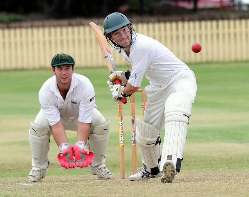 Armidale’s Will Frost looks to take to a Ben Middlebrook delivery.