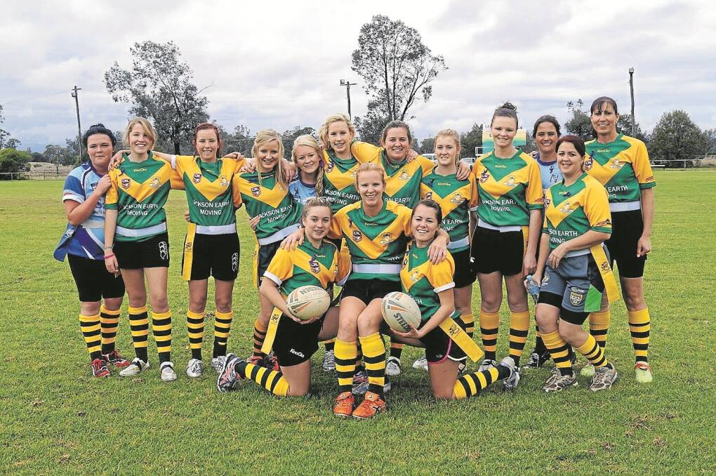 BOGGABRI Women’s League Tag Kangaroo’s won against Narrabri 34-0 as part of the charity event. Back from left, Paris Morley, Lianna Block, Marlee Urquhart, Mags Baldwin, Courtney Coggan, Sophie Hendrie, Kylie Crowley, Cloe Davis, Paige Cassidy, Adele Sullivan, Anthea Harris and Melissa Kerr. Front: Jen Turner, Jen Devine and Kayla Gillham. 