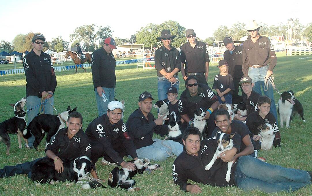 THE Armidale-based Paws Up team waiting for the dog jump competition to start at the Gunnedah Show.